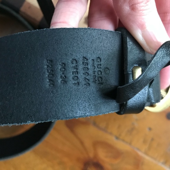 Leather belt with Double G buckle with snake - Picture 3 of 5